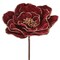 24" Burgundy Beaded Edge Velvet Peony Stem | Luxurious Christmas Floral Decoration
